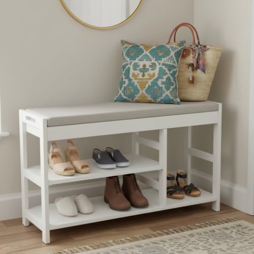 Lavish Home Shoe Bench - 3-Tier Wooden Shoe Rack | Home Organization - Image 3