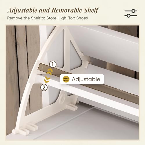 Semiocthome Farmhouse Shoe Storage Cabinet with 2 Flip Drawers - Image 7