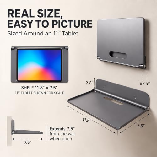 Foldable Wall Shelf, Space Saving Tray for Small Space - Image 3