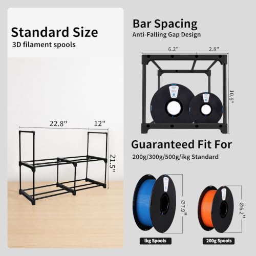 3D Printer Filament Storage Rack Desktop, 2-Tier Metal - Image 4