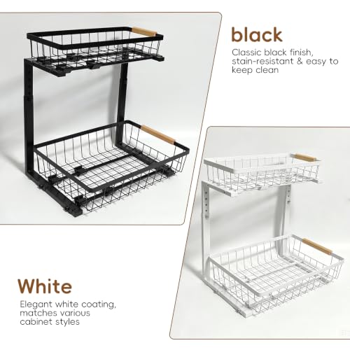 2-Tier Pull-Out Under Sink Organizer, Black - Image 3