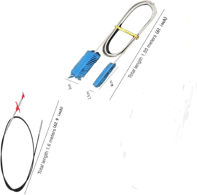 Drain Snake,Pipe Cleaners,Straw Brush,Toilet Bowl Cleaner,Long Bottle Brush,Straw Cleaner,tub Removal Tool,Fish Tank Pipeline Cleaning Brush(Two Tools 61inches)