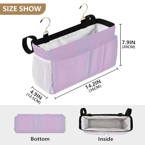 YETTASBIN Purple Bedside Caddy Hanging Storage Organizer - Image 3