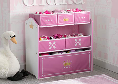 Delta Children Princess Crown Design & Store 6 Bin Toy - Image 3