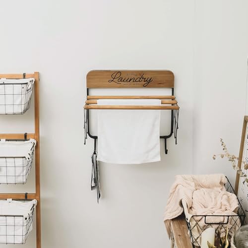 Accordion Laundry Rack, Retractable Wall Mounted Racks - Image 6