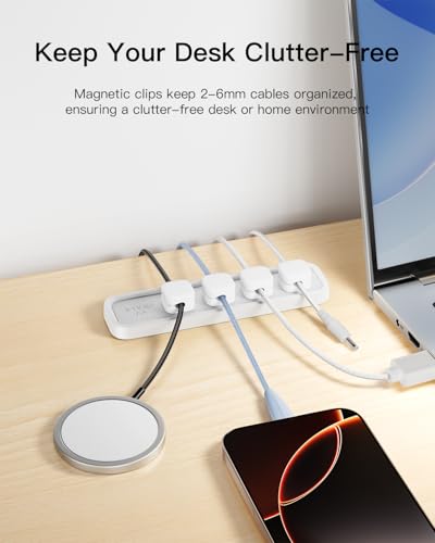 iWALK Magnetic Cable Holder, Reusable Adhesive Desktop Cord - Image 3