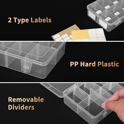 Bead Organizer Box 4 Pack 8 Grid Plastic Tackle Box - Image 5