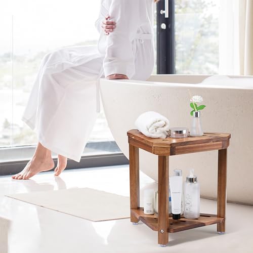 Boulphia Shower Foot Rest 14in, Acacia Wood Shower S | All Products - Image 3