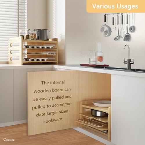 Celestite Wooden Baking Sheet Organizer for Cabinet, Baking Tray - Image 7
