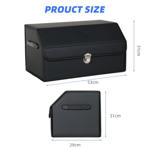 Car Trunk Organizer with Sturdy Faux Leather Lid - 20.9 inch 48L - Image 5