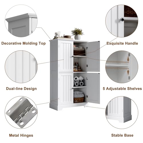 ChooChoo Bathroom Floor Cabinet with Adjustable Shelves - Image 5