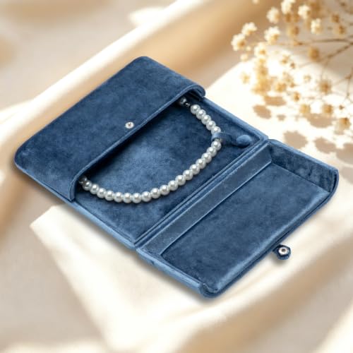 Large Velvet Pearl Necklace Gift Box Jewelry Storage Case - Image 7