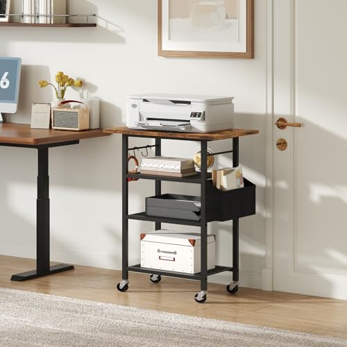 MAHANCRIS 4-Tier Printer Stand, Rolling Printer Table on Wheels - Image 3
