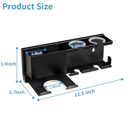 Hair Dryer Holder, Wall Mounted, Black - Image 4