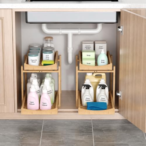 MHXW SXPN Bamboo Under Sink Organizer, 2 Pack Pull O | All Products - Image 6