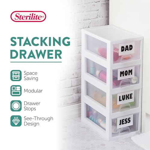 Sterilite Stacking Drawer Storage Organizer for Clothes, 6 Quart - Image 5