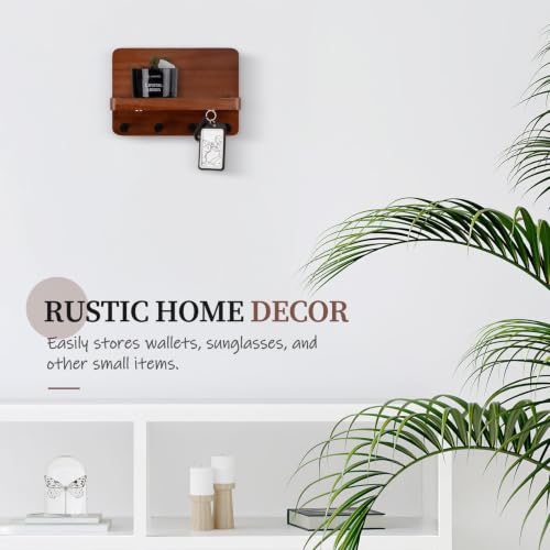 Nekon Key Holder for Wall with Shelf, Pine Wooden Key Hanger - Image 7