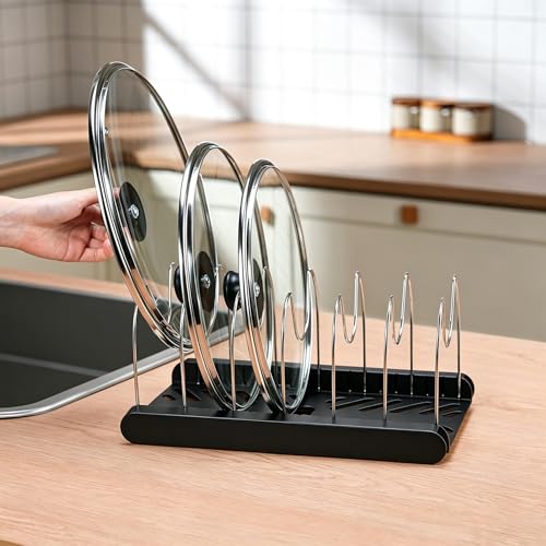 Pot Lids Organizer Rack,7 Adjustable Compartmentsfor Cabinet - Image 7