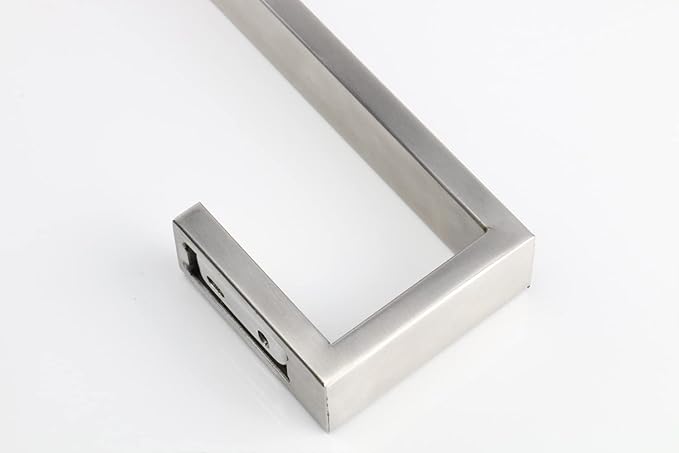TocTen Bath Towel Rack - Square Base Thicken SUS304 Stainless Steel Towel Bar for Bathroom, Bathroom Bar Accessories Towel Rod Heavy Duty Wall Mounted Towel Holder (Brushed Nickel, 12 Inch)