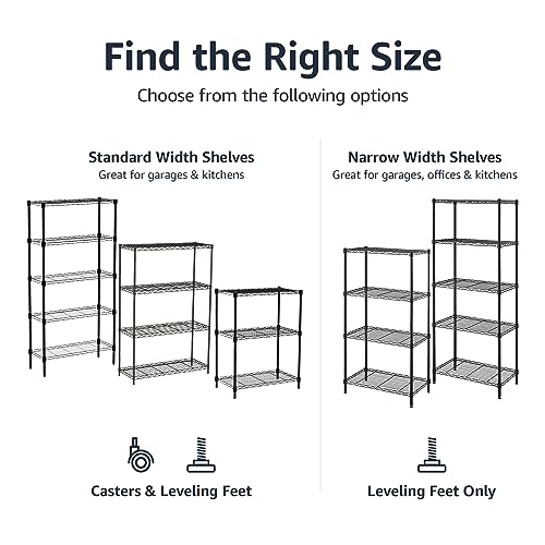 Amazon Basics 3-Shelf Adjustable Heavy Duty Steel Wire Rack - Image 5