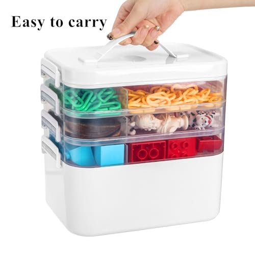 Tebery 4 Tier Plastic Craft Storage Organizer, Clear - Image 4