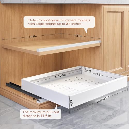 2 Pack Pull Out Cabinet Organizers 21"Deep with Raising - Image 3