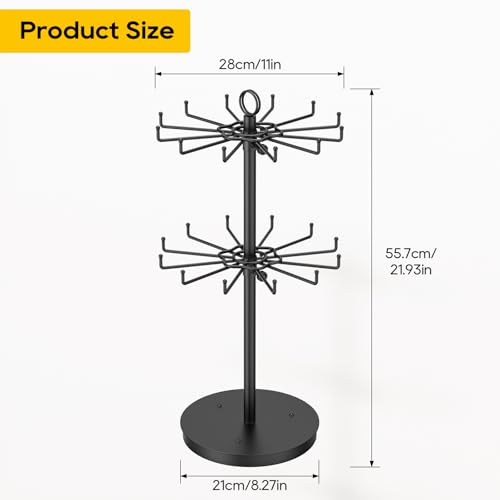 ORLESS 2 Tier Rotating Jewelry Display Stand, Keychain Display - Image 7