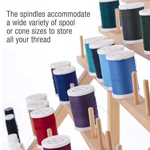 US Art Supply Premium 60-Spool Thread Holder: Wooden Sewing & - Image 7