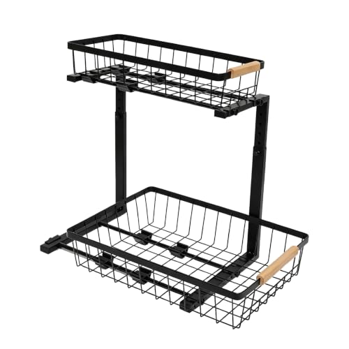 2-Tier Pull-Out Under Sink Organizer, Black - Image 6