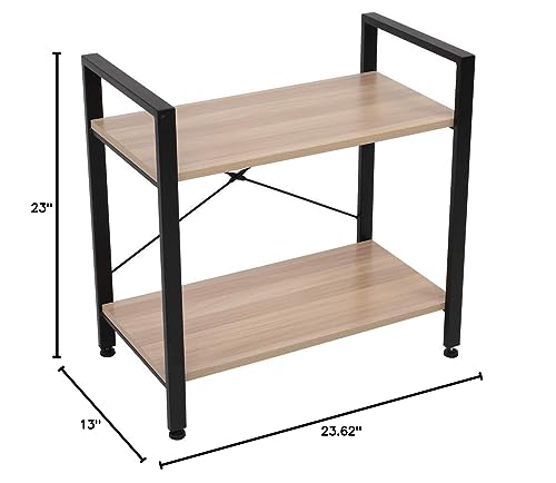 2 Tier Bookcase,Modern Narrow Book Shelf and Book Case - Image 3
