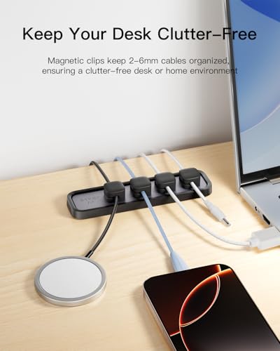 iWALK Magnetic Cable Holder,Reusable Adhesive Desktop Cord - Image 3