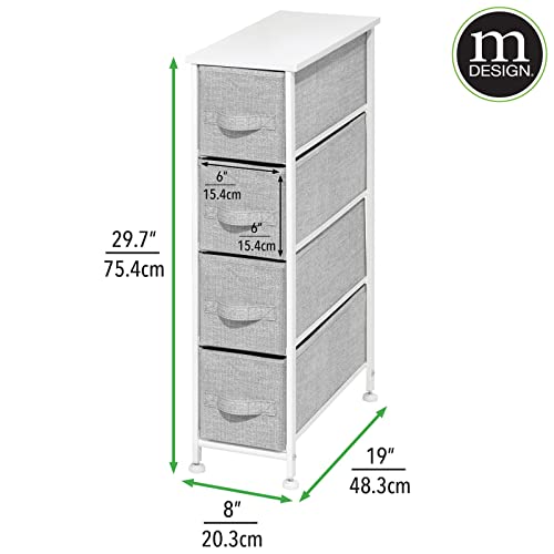 mDesign Narrow Dresser Storage Tower Stand with 4 - Image 4