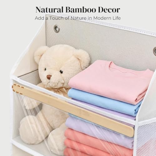Eco-Bamboo Slim Over The Door Organizer, Narrow 5-Tier Storage - Image 6