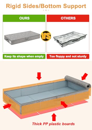 punemi 4 in High Sturdy Low Profile Under Bed Storage, 2 Pack - Image 4