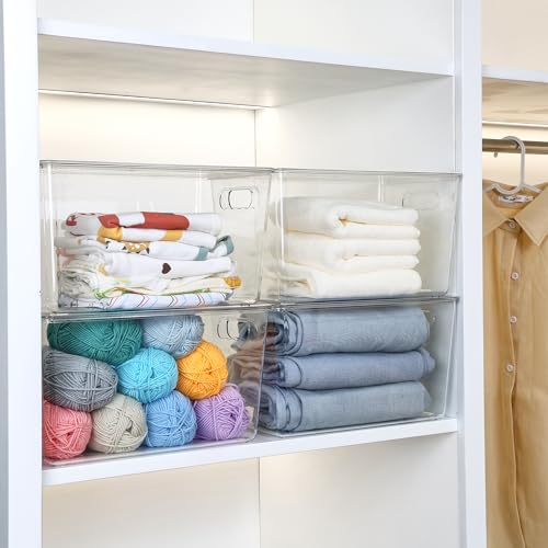 Vtopmart 4 Pack Clear Stackable Storage Bins with Lids - Image 7