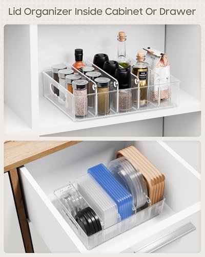 LYNG Lid Organizers Inside Cabinet, Clear Plastic Storage Lid - Image 5