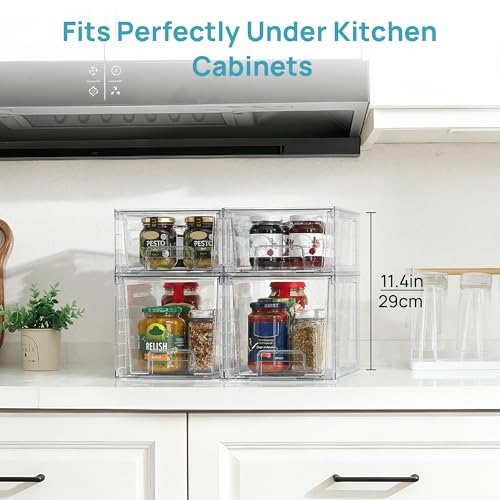 4-Pack Clear Stackable Storage Drawers - Image 7
