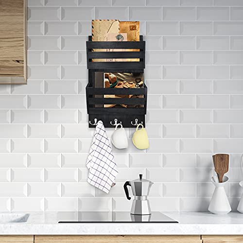 Unistyle Rustic Mail Organizer Wall Mount with 4 Key - Image 8