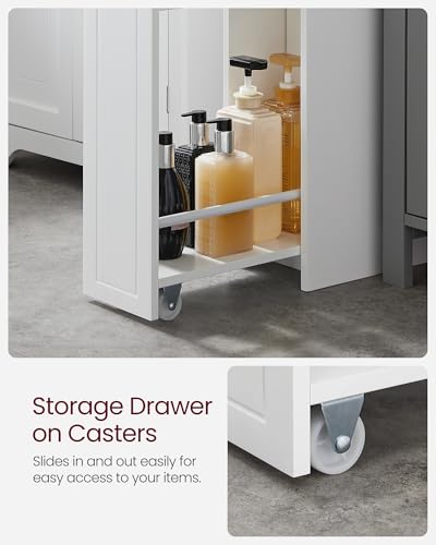 VASAGLE Small Bathroom Storage Cabinet, with Slide Out - Image 6