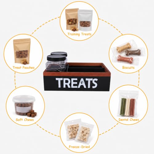 Pethiy Dog Treat Organizer Box with 2 Plastic Jars & Compartments - Image 4