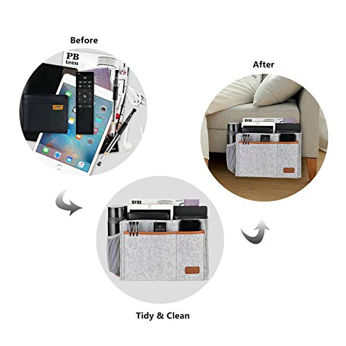 Bedside Caddy, Felt Bed Storage Organizer Hanging Bag Holder - Image 7