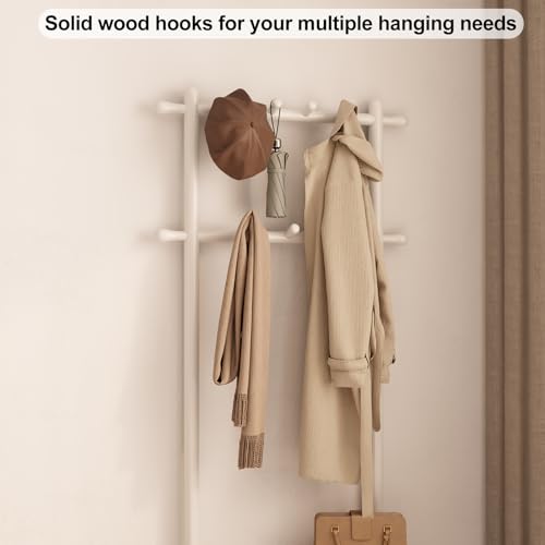 AQIMUELE Coat Rack with Shoe Storage, Narrow Wooden Hall Tree - Image 6