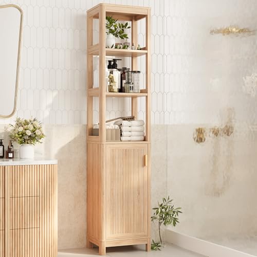 INNOD 68'' Tall Narrow Storage Cabinet with Adjustable Shelf - Image 2