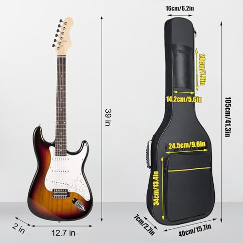 Electric Guitar Bag 0.35 Inch Thick Padded Gig Bag Soft - Image 3
