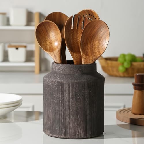 Farmhouse Ceramic Farmhouse Kitchen Utensil Holder - Image 2