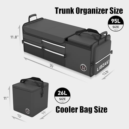 LIBZAKI Oversize 4 in 1 Car Trunk Storage Organizer, Multi - Image 3