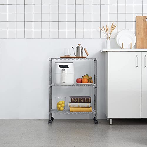 3 Tier Wire Shelving Unit Storage Rack, Metal Heavy Duty Utility - Image 3