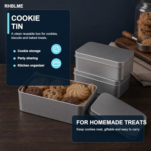 RHBLME 12 Pack Rectangular Tin Boxes with Lids, 4.9 x 3.6 x 1.8 - Image 7