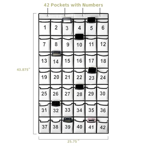 SAVERHO 42 Pockets Numbered Classroom Pocket Chart for Cell - Image 3