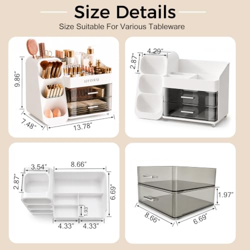UFORU Makeup Organizer Countertop with Brush Holder for Vanity - Image 6